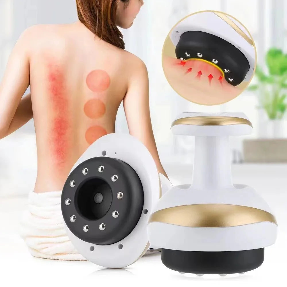 Home Electric Guasha Scraping Massage Cupping Body Massager Vacuum Cans Suction Cup Heating Fat Burner Anti-cellulite Massager